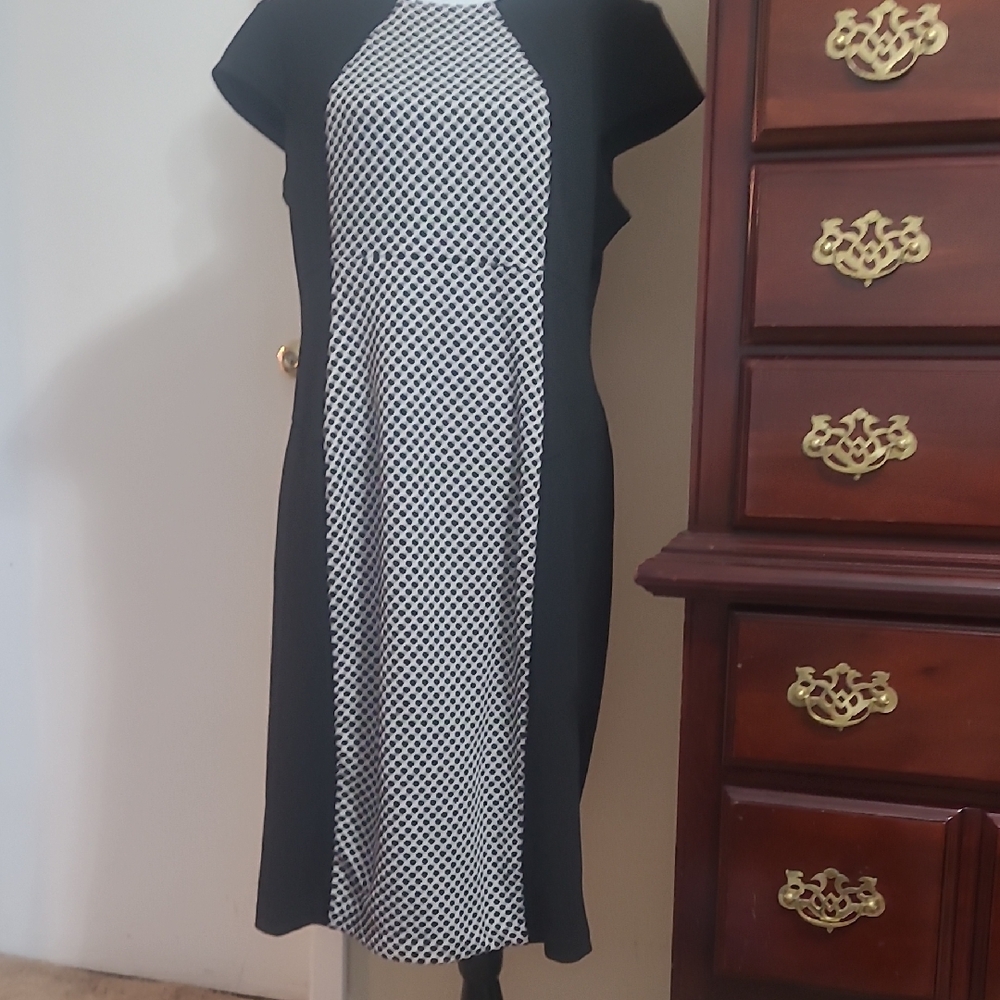 Elegant Black and White Dress Liz Claioorne. Size 14